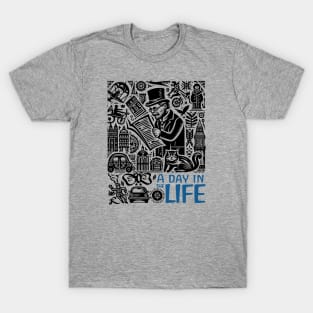 A day in life, Sgt Pepper lonely hearts, beatles tshirt, merch, T-Shirt